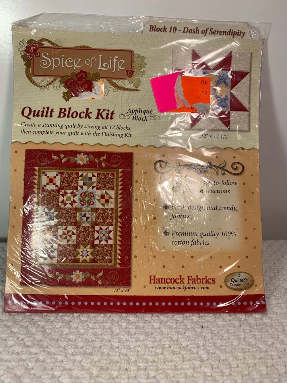 Quilt kit Block 10 Dash of Serendipity